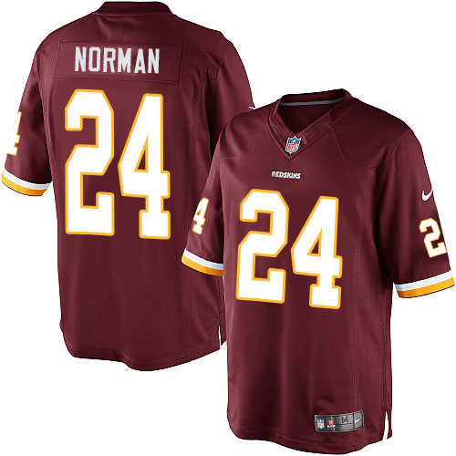 Men's Limited Josh Norman Nike Jersey Burgundy Red Home - #24 NFL Washington Redskins